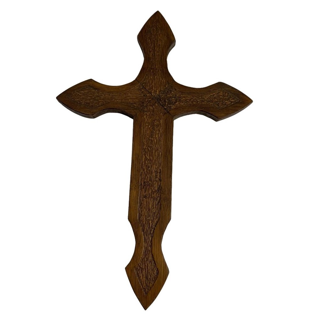 Homemade Wooden Cross 15.5" Tall Religious Christian Rustic Decor